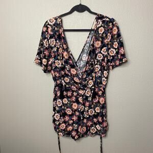 Band of Gypsies Floral Tasseled Drawstring Romper‎